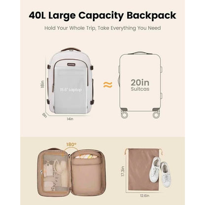40L Travel Backpack for Women, Airline Approved Carry on Luggage, TSA Personal I