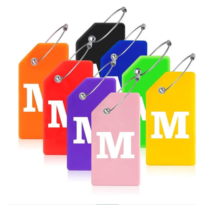 5 Pcs Luggage Tags for Suitcases, M Initial Letter Travel Luggage Baggage Ident