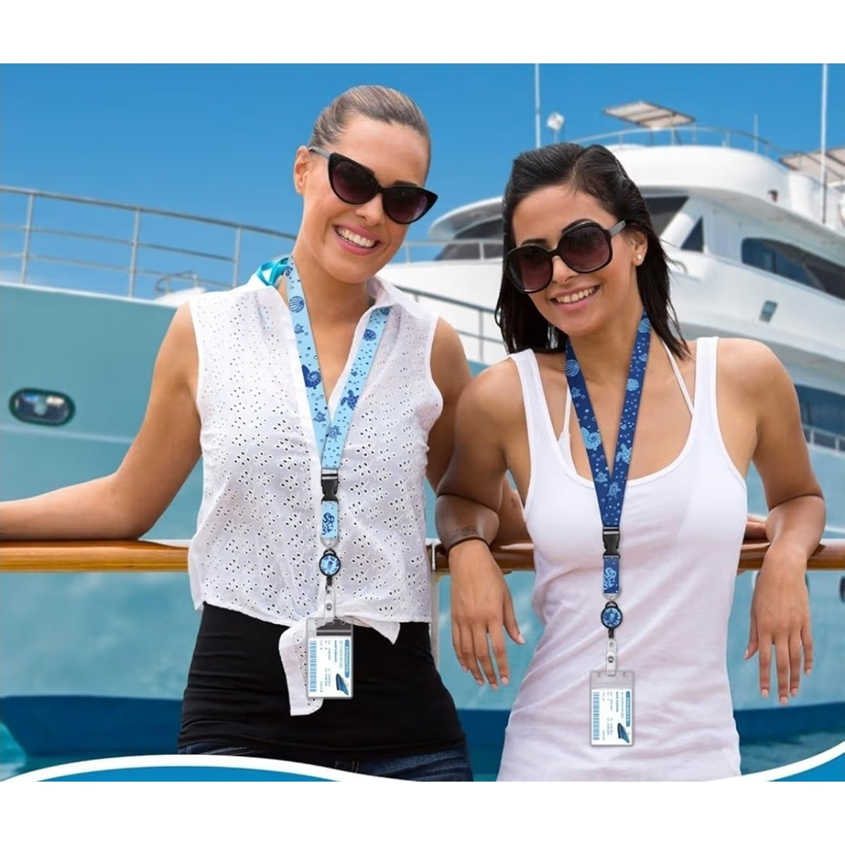 4 Pack Cruise Lanyard for Ship Cards Lanyards with Retractable Badge Reels