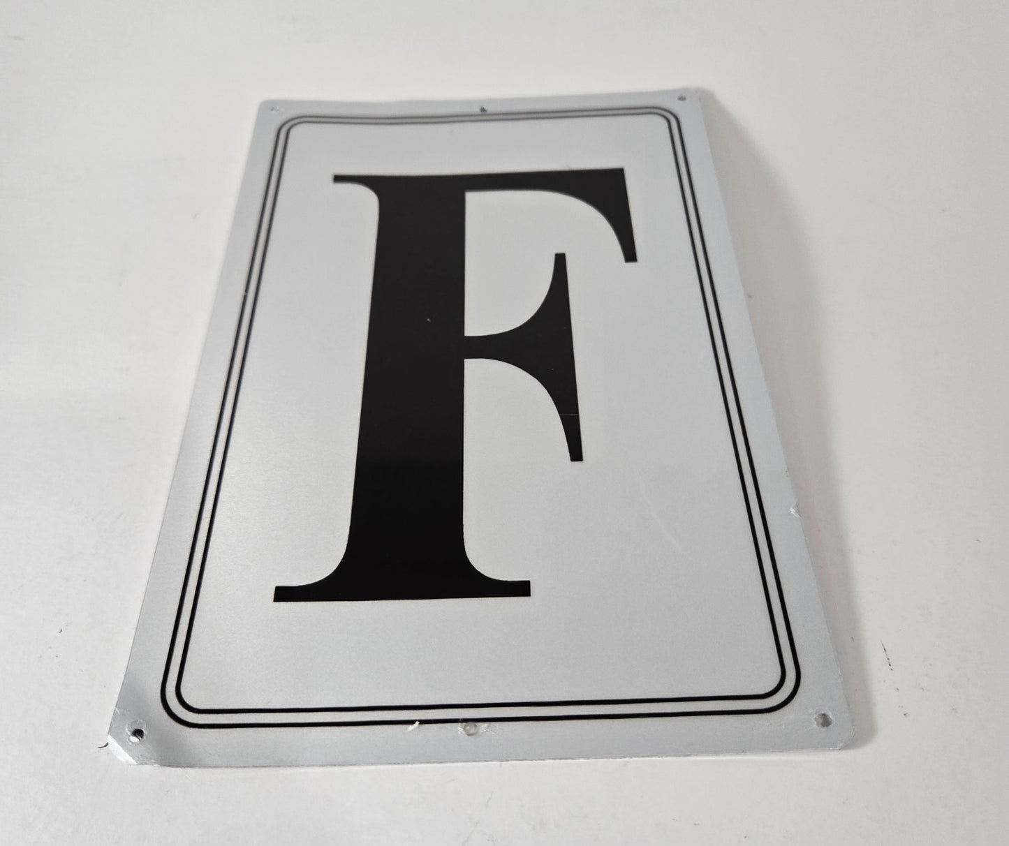 Premium Aluminum Letter Sign F-12" X 8" Parking Spot Letter Signs, Large Metal Sign Letter for Office,Floor, Dock, Court, Aisle, Field and Outdoor Use, Weather-Resistant, Waterproof, High Visibility (F)