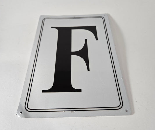 Premium Aluminum Letter Sign F-12" X 8" Parking Spot Letter Signs, Large Metal Sign Letter for Office,Floor, Dock, Court, Aisle, Field and Outdoor Use, Weather-Resistant, Waterproof, High Visibility (F)