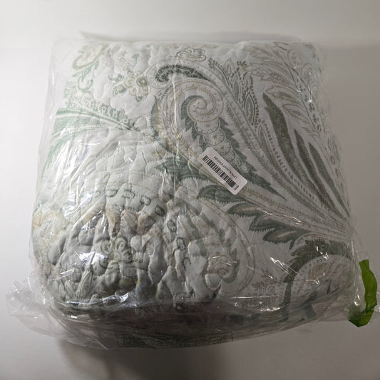 WONGS BEDDING Boho Quilt Set King,Sage Green Paisley Floral Pattern Bedspread