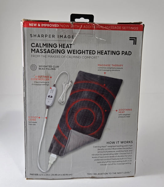 Sharper Image Calming Heat Massaging Weighted Heating Pad