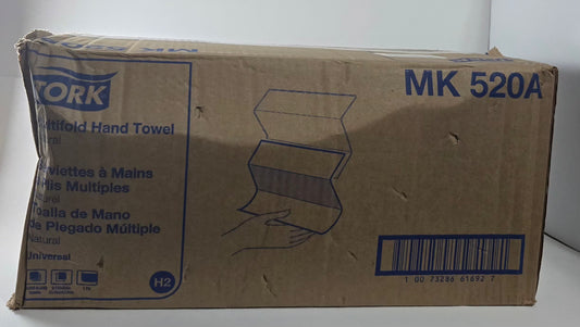 Box of Tork MK520A Multifold Hand Towels – 4000 count natural paper towels.