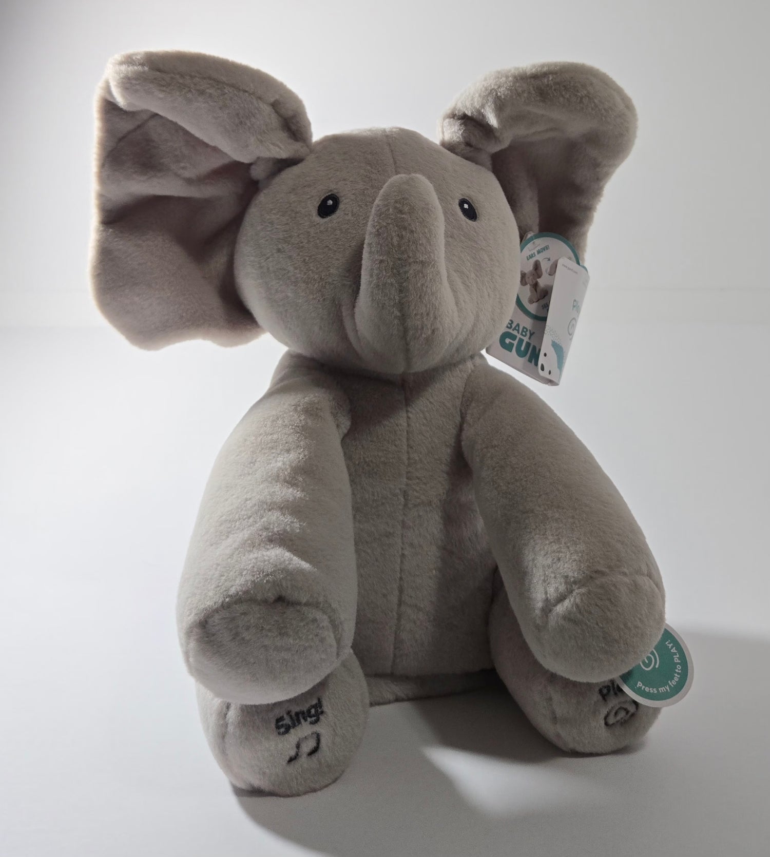 Baby Gund elephant plush toy in soft gray – cuddly stuffed animal for babies and toddlers