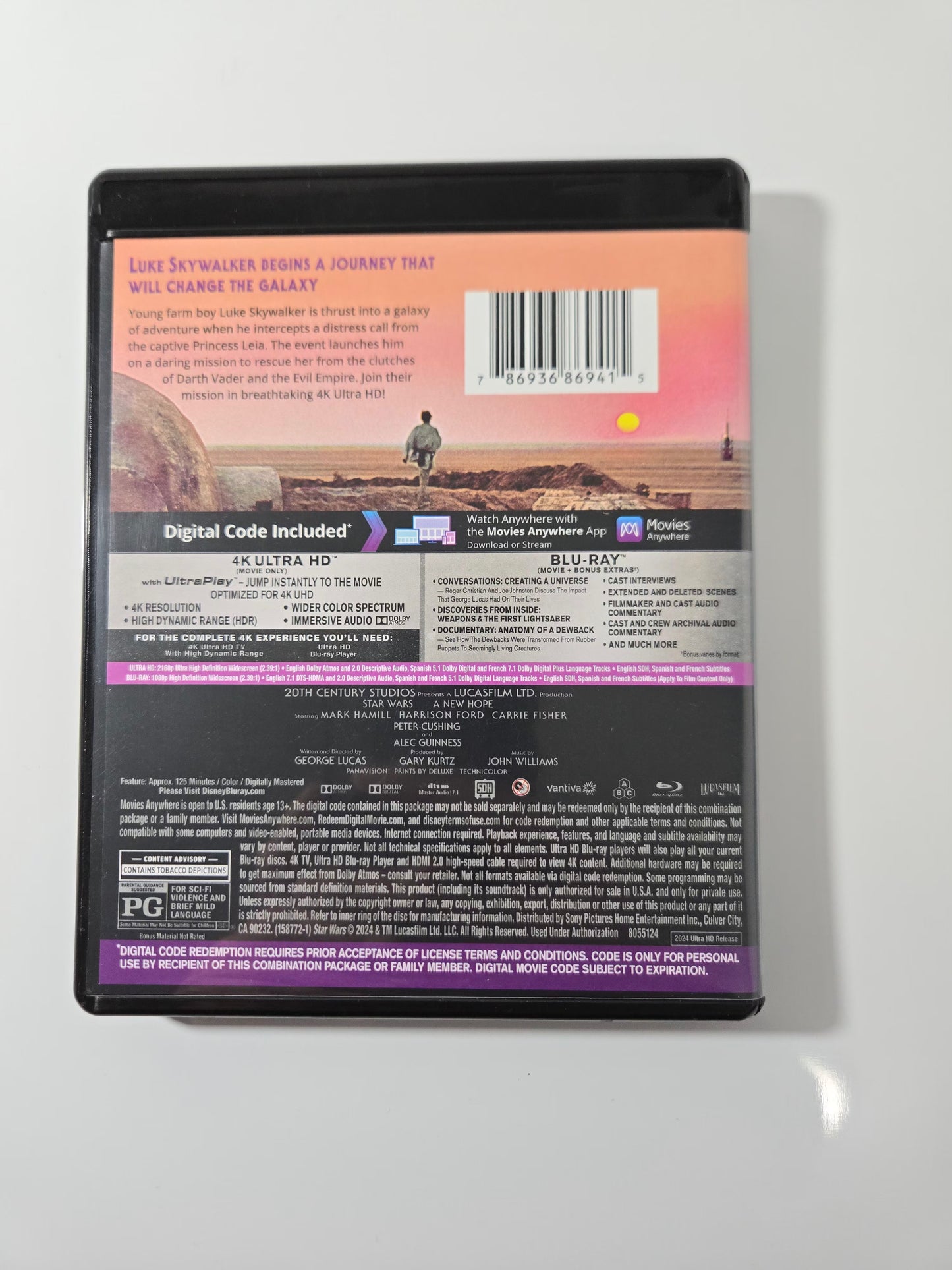 STAR WARS: A NEW HOPE – 4K ULTRA HD BLU-RAY (COLLECTOR’S EDITION) OPEN BOX