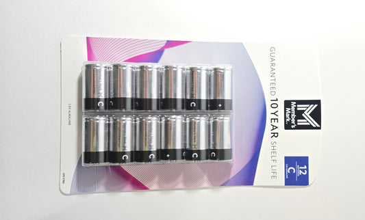 12 pack C batteries for home and toys