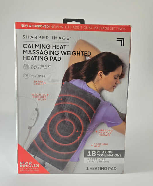 Sharper Image Calming Heat Massaging Weighted Heating Pad