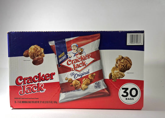 Cracker Jack box of 30 pack caramel popcorn snack