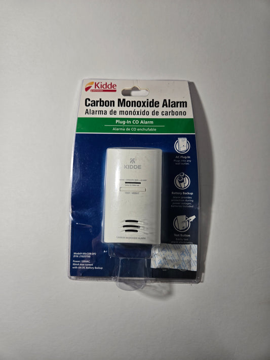 Kidde Carbon Monoxide Detector, Plug In Wall with AA Battery Backup, Test-Hush Button
