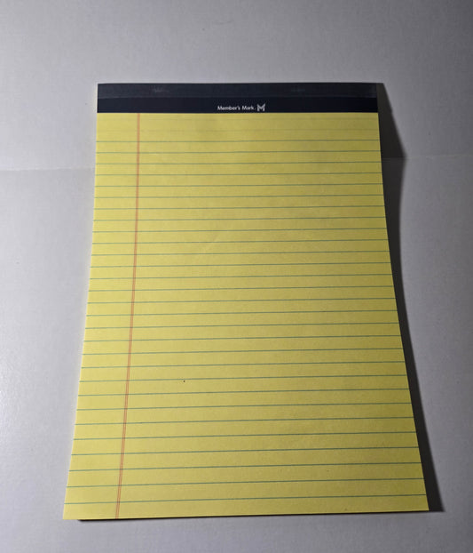 15-pack yellow, lined legal notepads with 50 sheets each