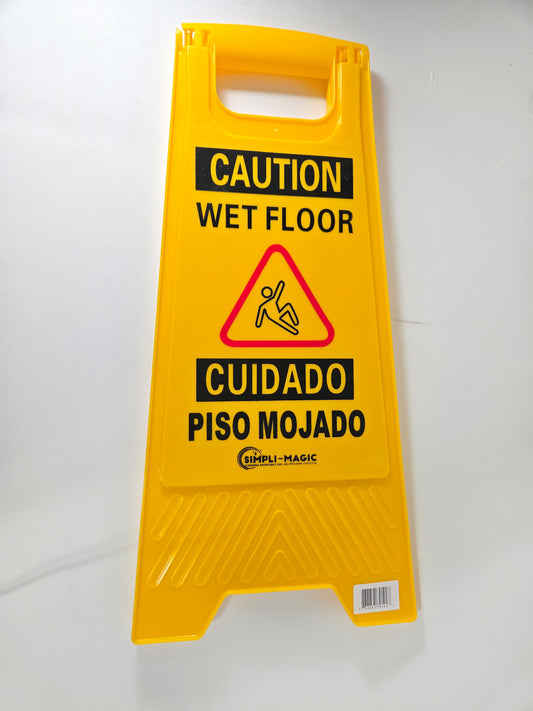 Simpli-Magic 3 pack wet floor caution safety signs bright yellow